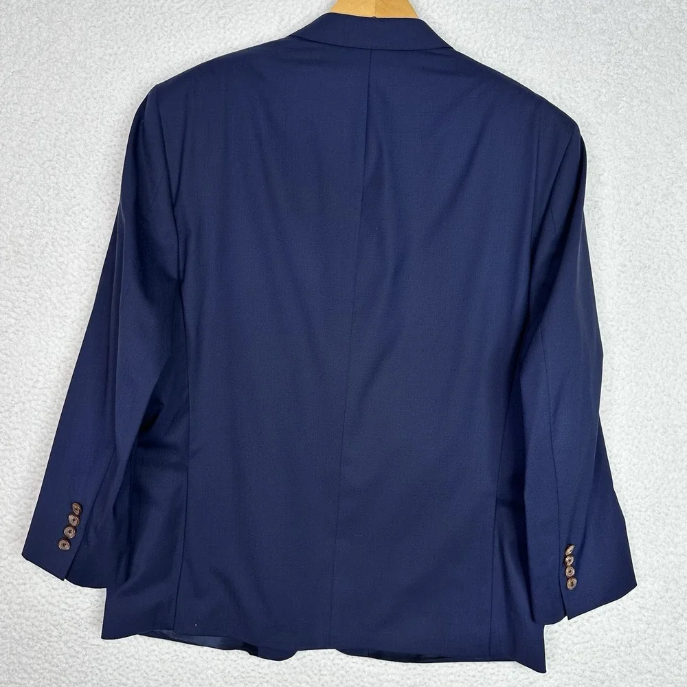 Lauren Ralph Lauren Slim Fit Sport Coat Blazer Men's 44S Navy Blue 100% Wool